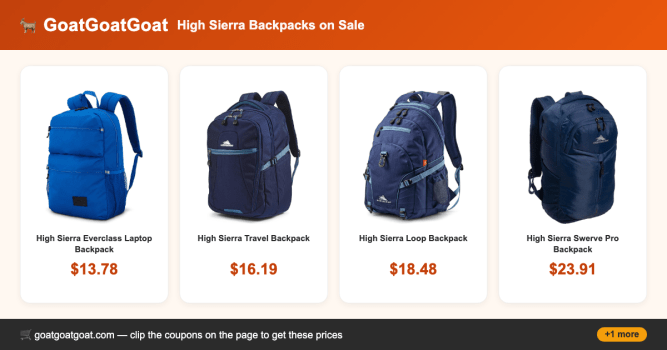 High Sierra Backpacks on Sale