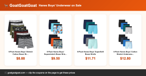 Hanes Boys’ Underwear on Sale