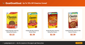 Up To 70% Off Cheerios Cereal!