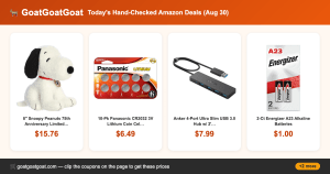 Today’s Hand-Checked Amazon Deals (Aug 30)