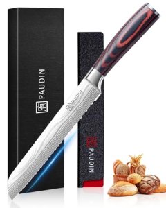 PAUDIN Bread Knife, 8″ Serrated Bread Knife for Homemade Bread, Gift Box