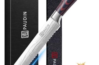 PAUDIN Bread Knife, 8″ Serrated Bread Knife for Homemade Bread, Gift Box