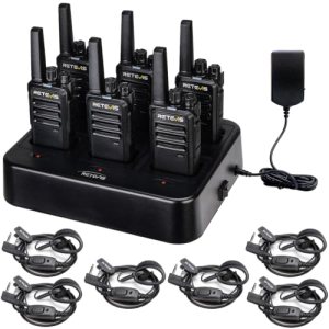 Retevis RT68 Business FRS Walkie Talkies Long Range with Earpieces 6 Pack