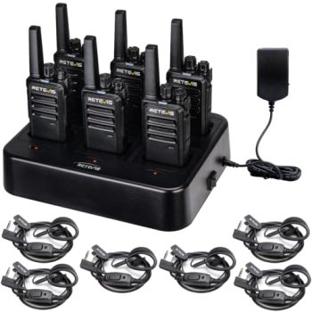 Retevis RT68 Business FRS Walkie Talkies Long Range with Earpieces 6 Pack