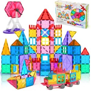 Jasonwell 100pcs Magnetic Tiles Building Blocks Set for Boys Girls Preschool Edu