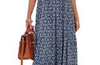 PRETTYGARDEN Women’s 2026 Summer Round Neck Short Flutter Sleeve Smocked Ruffle