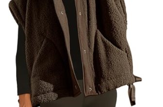 Athlisan Womens Fleece Vest Casual Sleeveless Button Down Sherpa Jacket Outerwea