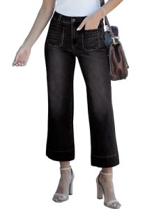 luvamia FleXclusive Wide Leg Jeans for Women Trendy High Waisted Flare Jeans Cro