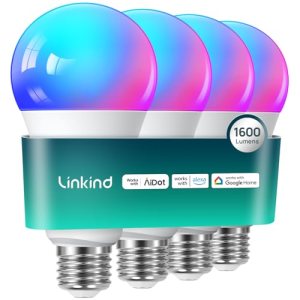 Linkind A21 Smart Light Bulbs, Compatible with Alexa/Google Home, 4 Pack