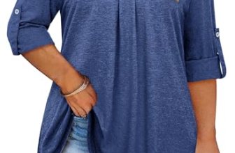 Siddhe Womens Summer Tops Plus Size Tops for Women V Neck Tunics 3/4 Sleeve Blou