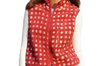 SeeLuNa Plaid Fleece Vest Women Sleeveless Sherpa Vest Full Zip Jacket