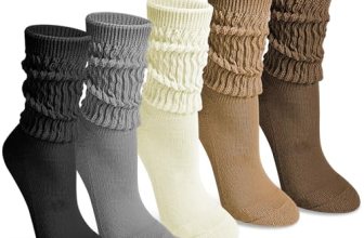 Justay 5 Pairs Slouchy Socks for Women, Long Scrunch Crew Boot Slouch Socks