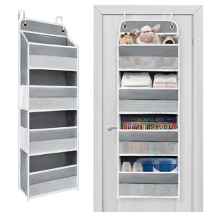 Over the Door Organizer 4 Shelves & 4 Side Pockets, Hanging Door Storage