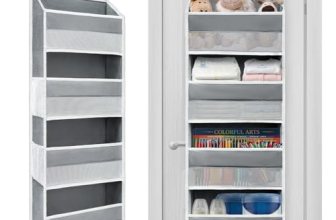 Over the Door Organizer 4 Shelves & 4 Side Pockets, Hanging Door Storage