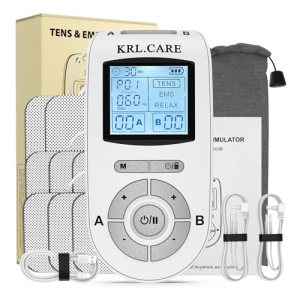 KRL.CARE Dual Channel TENS EMS Unit 40 Intensities for Gradual Pain Relief Thera
