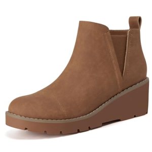 Athlefit Women’s Low Heel Platform Wedge Ankle Boots Size Size 10