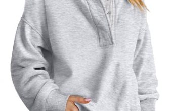 ANRABESS Women’s Oversized Sweatshirt Mock Neck Fall Outfits,Light Grey,S