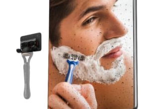 HONEYBULL Fogless Shower Mirror for Shaving with Water Tank, Adhesive Mount