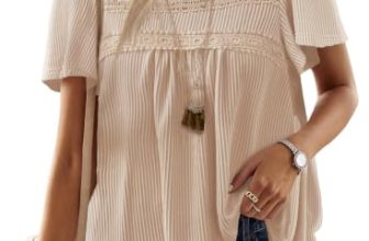 Falechay Plus Size Summer Outfits Tunic Ladies Blouses Light Brown 5XL