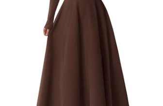 PRETTYGARDEN Women’s Long Sleeve A Line Midi Cocktail Dress, Brown,XL