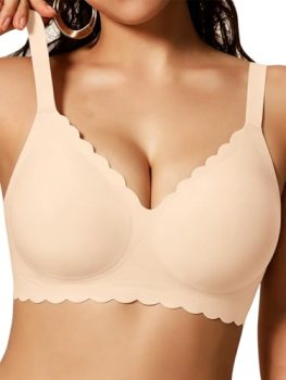 COCOMARTS Jelly Bras for Women No Underwire Push Up Bra Nude,S