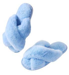 Ankis Memory Foam Fuzzy Slippers for Women,Open Toe House Shoes