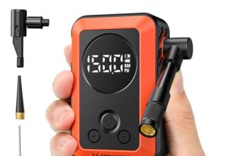 ETENWOLF S0 Mini Bike Pump, 20s Fast Inflate Bicycle Pump with Gauge,Orange