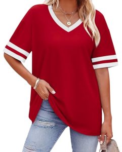 Short Sleeve Shirts for Women Plus Size Fashion Clothing Workout Tops for Women