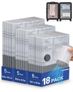 Fantictas Vacuum Storage Bags for Travel 18 Pack Seal Set Bags for Clothing