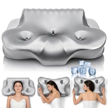 Dayme Orthopedic Memory Foam Pillows – Cooling Cervical Neck Pillow,Gray