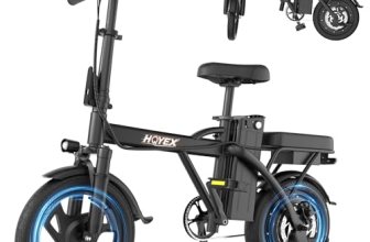 HQYEX Electric Bike for Adults 14″ Mini Foldable Ebike 48V 432Wh Battery