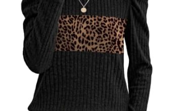 WIHOLL Womens Tops Fall Outfits Long Sleeve Teacher Shirts Leopard XL
