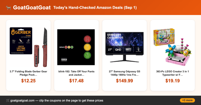 Today’s Hand-Checked Amazon Deals (Sep 1)