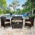Gymax 8PCS Patio Rattan Outdoor Furniture Set w/ Cushioned Chair Loveseat Table
