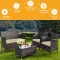 Gymax 8PCS Patio Rattan Outdoor Furniture Set w/ Cushioned Chair Loveseat Table