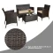 Gymax 8PCS Patio Rattan Outdoor Furniture Set w/ Cushioned Chair Loveseat Table