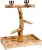 Penn-Plax Wood Bird Perch with 2 Stainless Steel Feeding Cups and Drop Tray for Large Birds