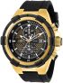 Invicta Men’s Aviator Stainless Steel Quartz Watch with Silicone Strap, Black, 26 (Model: 28100)