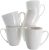 Elama Stoneware Cup White Porcelain Dinnerware Mug Set, 6 Piece, Rosales