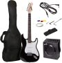 RockJam Electric Guitar Superkit with 10-watt Amp, Gig Bag, Picks & Online Lessons 6 String Pack, Right, Black, Full (RJEG03-SK-BK)