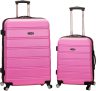 GO FAST!  2 Piece Rockland Melbourne Hardside Expandable Spinner Set for ONLY $69.99! (Pink)
