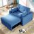 STARTOGOO 48″ Convertible Sleeper Sofa, Multi-Functional Adjustable Single-Bed Chair with USB Port and 2 Pillows for Small Space, Blue