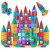 Playmags Magnetic Tiles for Kids 100-Piece Set