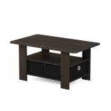 Furinno Andrey Coffee Table, Small Modern Center Table with Storage and Bin Draw