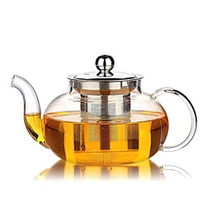 Hiware Glass Teapot with Stainless Steel Infuser & Lid