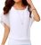 VIISHOW Women’s Loose Casual Short Sleeve Chiffon Top T-Shirt Blouse White M