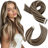 Moresoo Tape in Extensions Highlighted Hair Extensions Tape in Human Hair Invisi