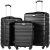 Coolife Luggage 3 Piece Set, Lightweight Durable Hardshell Suitcase set with 360