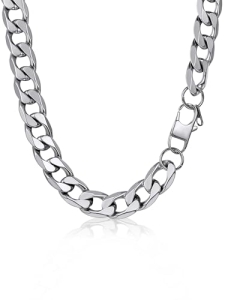 PROSTEEL Thick Silver Chain Necklace for Men Him Chunky Necklaces Stainless Mens