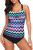 Dokotoo Womens Beach Striped Print Color Block Open Back Athletic Blouson Padded